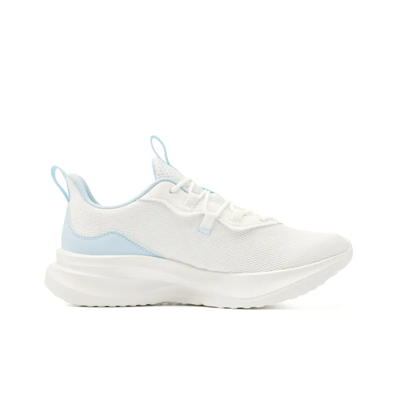 QIAODAN Cushioning, Slip Resistant, And Abrasion Resistant Low Top Casual Running Shoes Women's White Blue-1