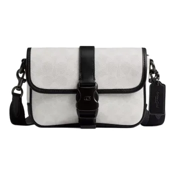 COACH League Canvas Crossbody Bag, Shoulder Bag Trumpets Men's Black & White