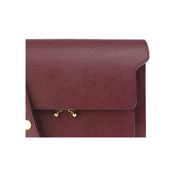 MARNI Trunk Calfskin Trunk Bag, Shoulder Bag, Crossbody Bag Regular Women's Red Brown-4