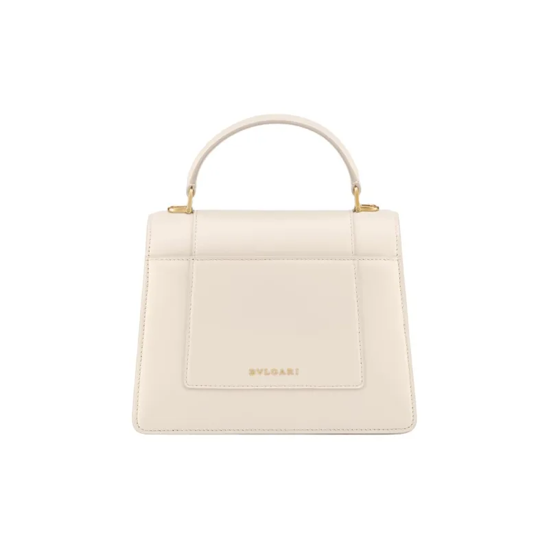 BVLGARI Serpenti Forever Calfskin Handbag Medium Size Women's White-1