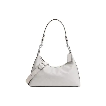 COACH Juliet Coated Canvas Shoulder Bag Large Size Women's Silver & Chalk