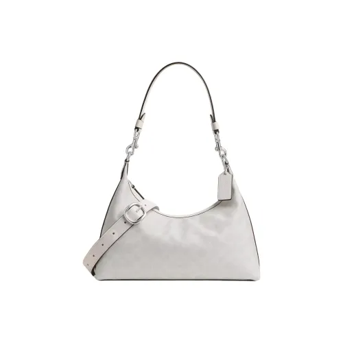 COACH Juliet Coated Canvas Shoulder Bag Large Size Women's Silver & Chalk