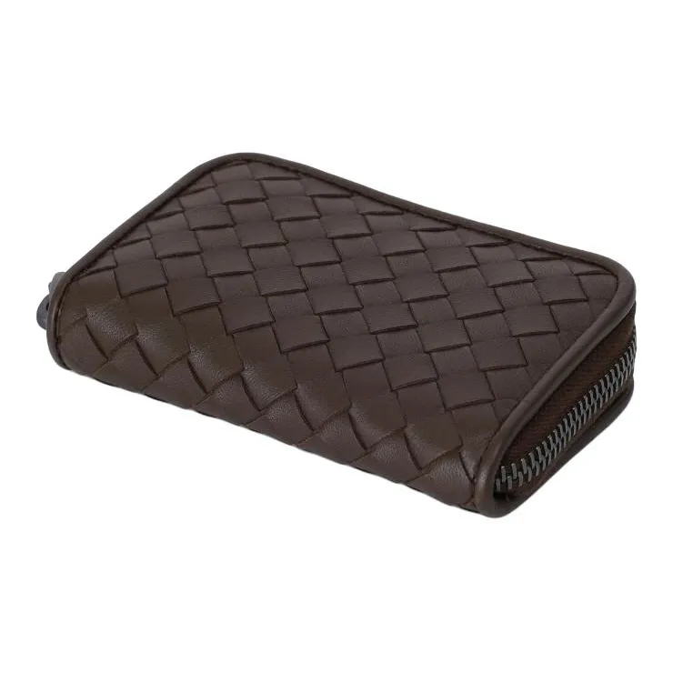 Bottega Veneta Sheepskin Card Holder Unisex Brown-2