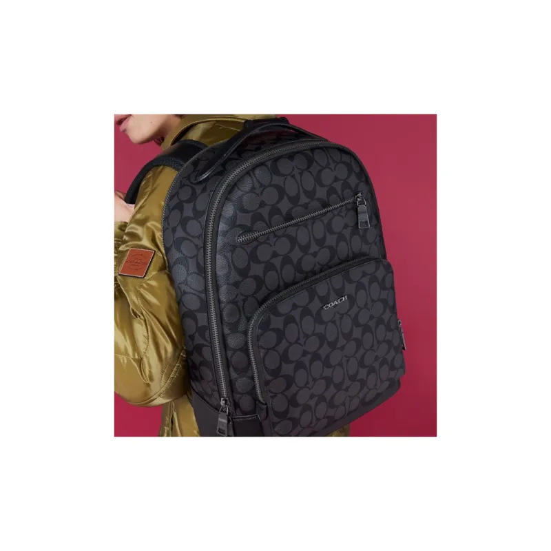 COACH ETHAN Fabric With Artificial Leather Backpack Large Size Men's Black-7