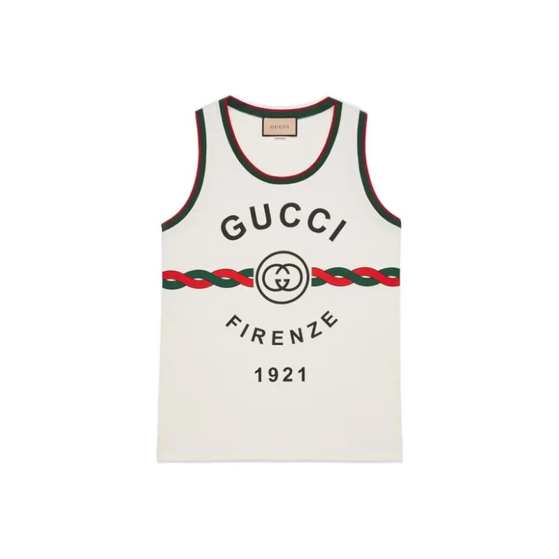 GUCCI 1921 Tank Tops Men White-0