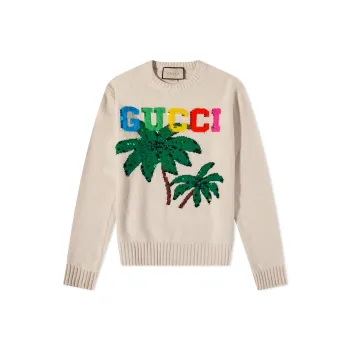 GUCCI Palm Tree print Wool Sweater