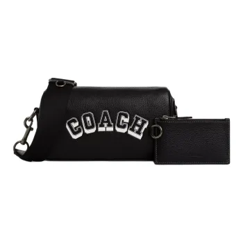COACH AXEL Refined Pebble Pattern Leather Shoulder Bag, Crossbody Bag Mini Men's Black