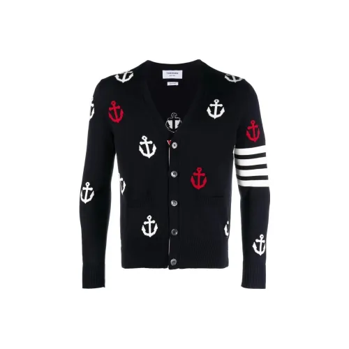 THOM BROWNE 4 Bar Anchor Intarsia Cardigan