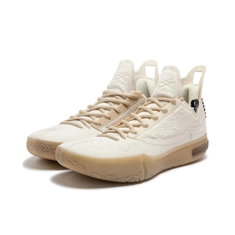 361° Joker 1 GT Cushioning, Slip Resistant, And Abrasion Resistant Low Top Basketball Shoes Men's Lotus Seed White-2