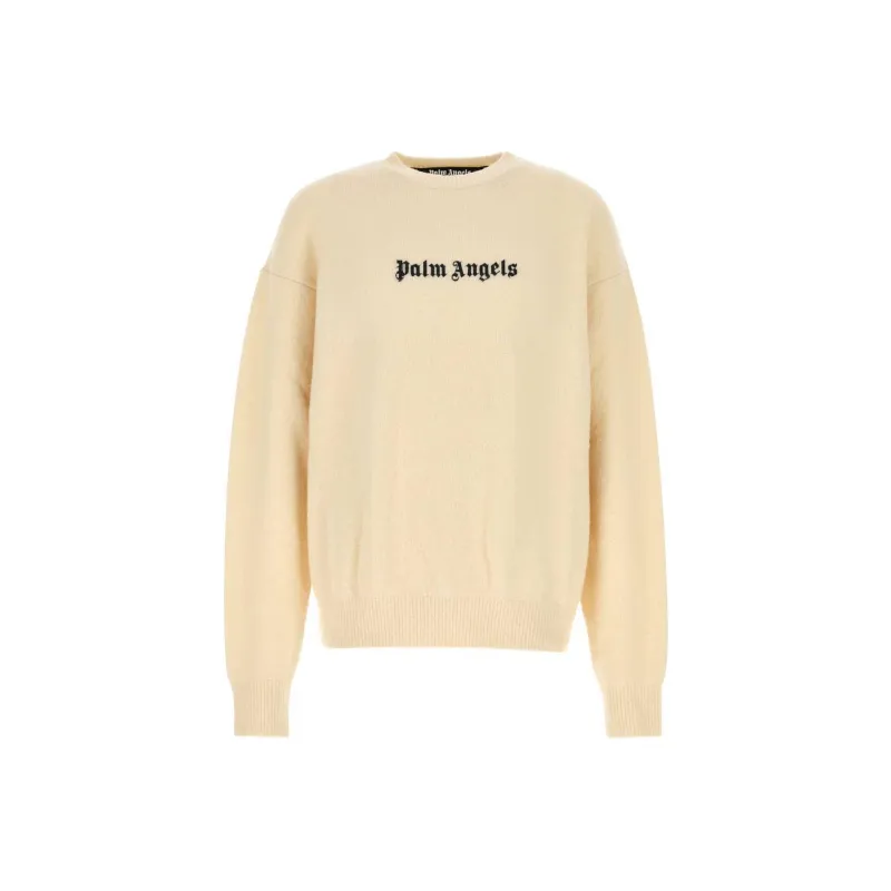 PALM ANGELS Logo Embroidered Crewneck Jumper-0