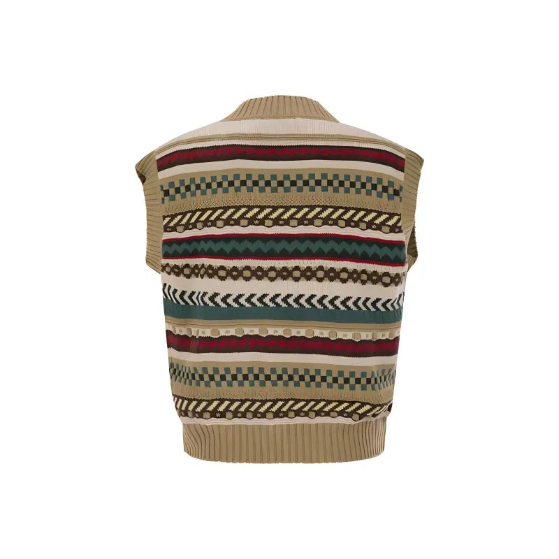 WEEKEND MaxMara Vicino Striped Knit Waistcoat-1