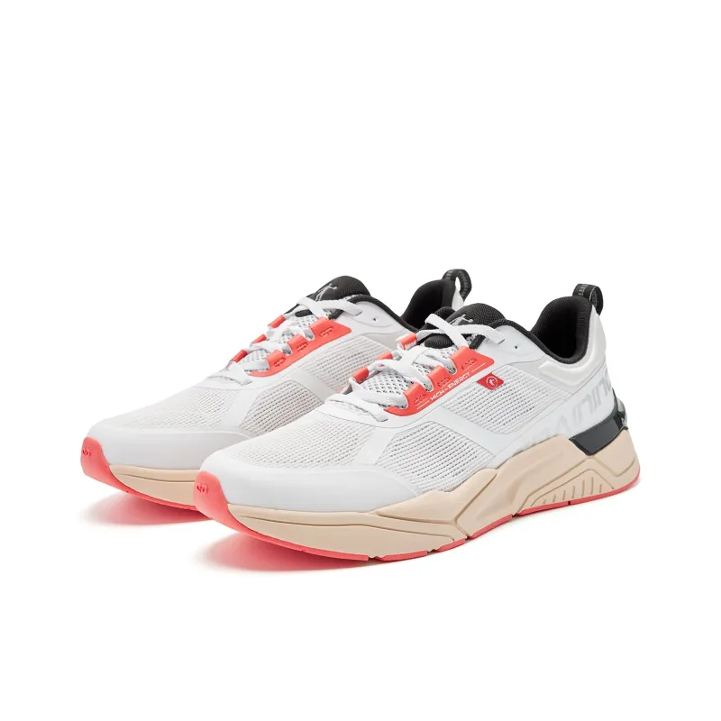 QIAODAN Cushioning, Slip Resistant, And Abrasion Resistant Low Top Casual Running Shoes Men's White Black-2