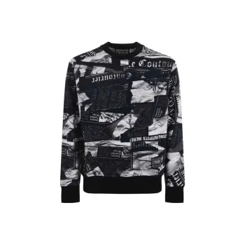VERSACE JEANS Magazine print Cotton Sweatshirt