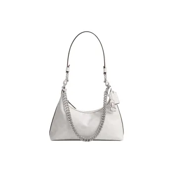 COACH Juliet Coated Canvas Shoulder Bag Large Size Women's Silver & Chalk White