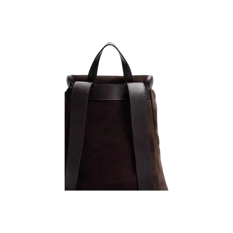 ZARA Cow Leather Backpack Large Size Men's Brown-2