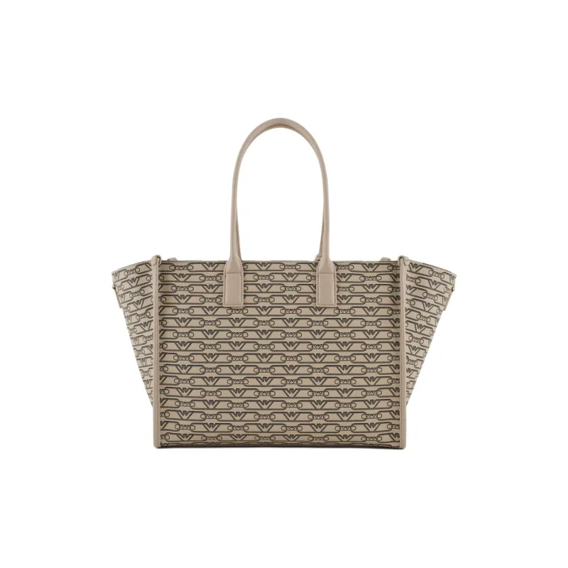 EMPORIO ARMANI Polyester Tote Bag, Shopping Bag, Shoulder Bag, Crossbody Bag, Handbag Medium Size Women's Light Umber-2