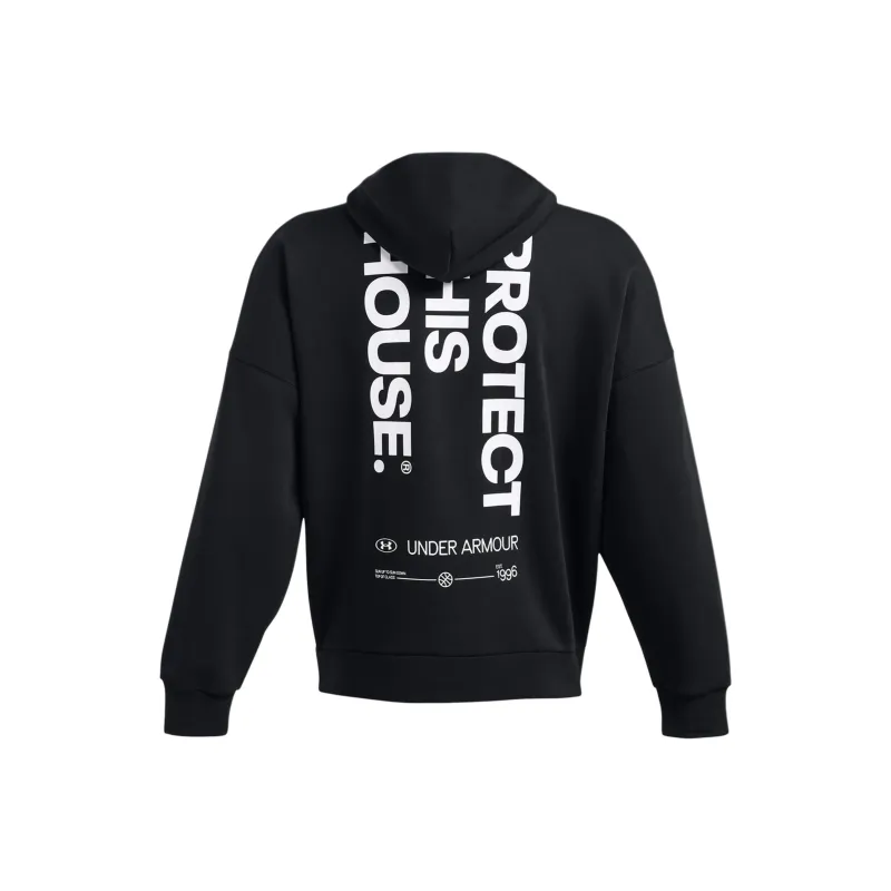 Under Armour Icon Fleece Hoodie Oversized PTH Hoodie Sweatshirt Men's Black-0