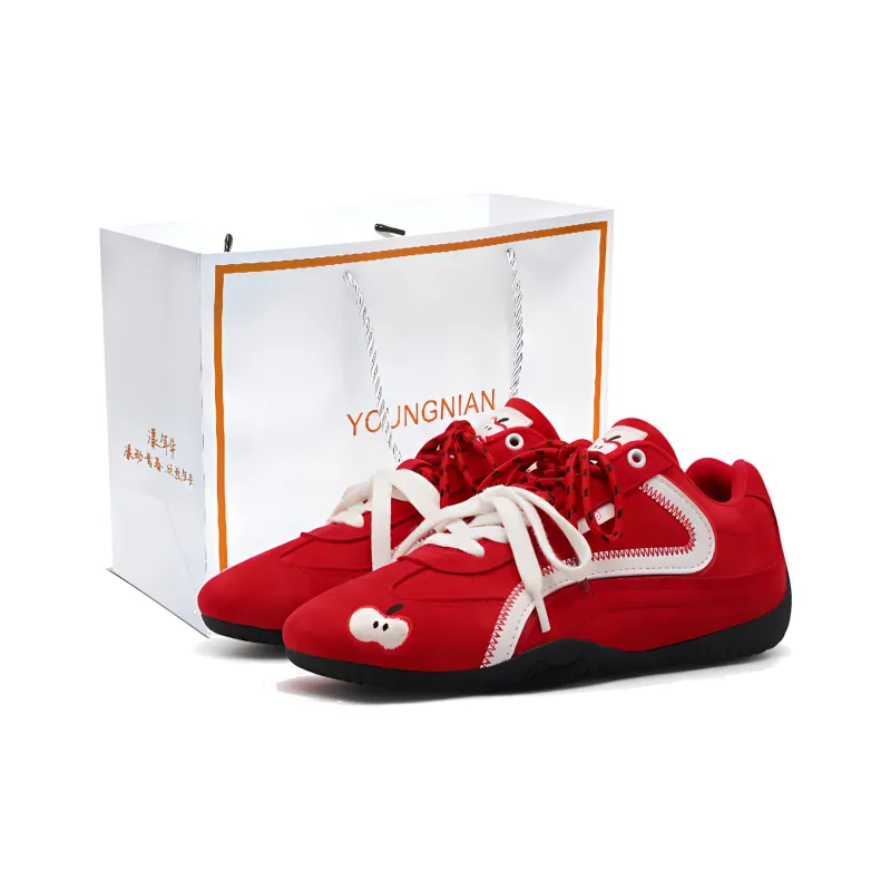 Yang Nianhua Slip Resistant And Abrasion Resistant Coverage Low Top Casual Shoes Women's Red Apple-4