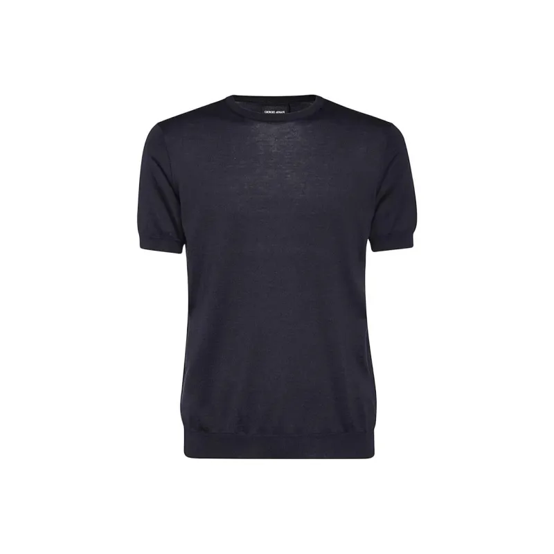 Emporio Armani Short sleeved Crew neck Jumper In Silk And Cotton-0