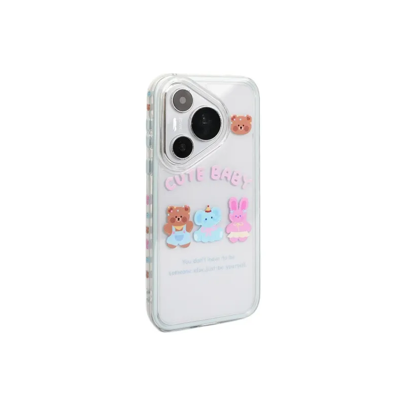 Sopi Acrylic Material 2 in 1 English Animal Phone Cases Compatibility With Huawei Mate 70/60 Pro/Pura 70/70 Pro+-1