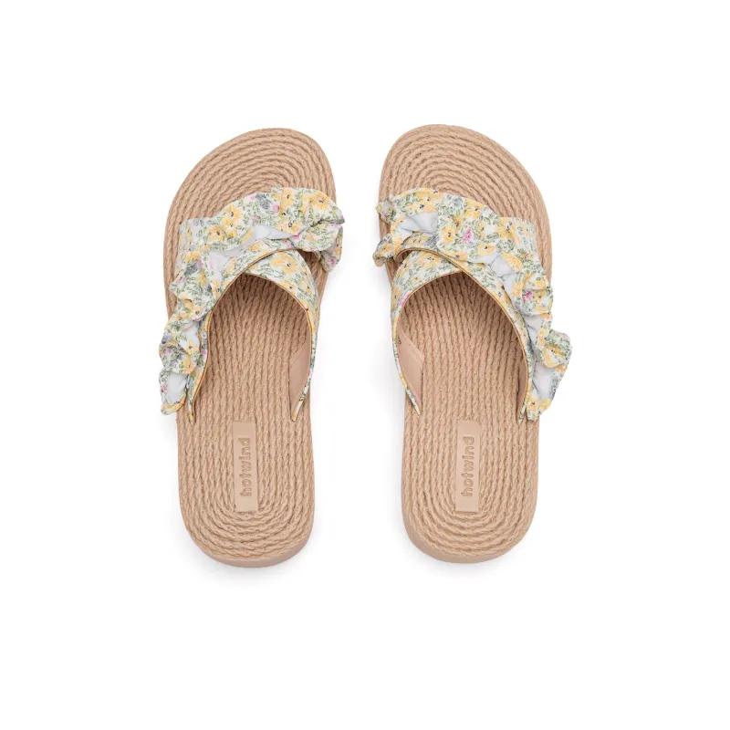 Hotwind Slide Slippers Women's Gray/Yellow/Yellow Green-11