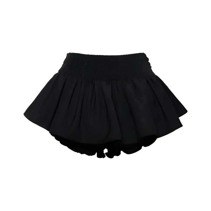 Oudifu Casual Short Skirts Women's Black-1