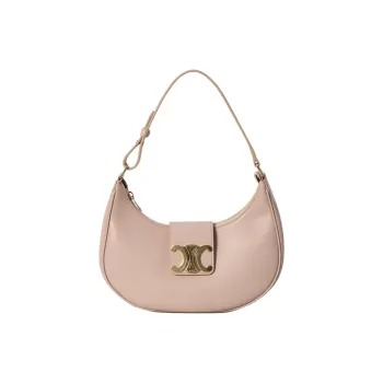 CELINE AVA Calfskin Handbag, Shoulder Bag Medium Size Women's Orange Pink