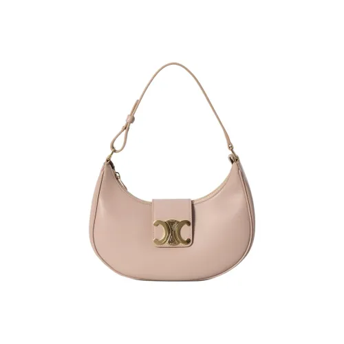 CELINE AVA Calfskin Handbag, Shoulder Bag Medium Size Women's Orange Pink