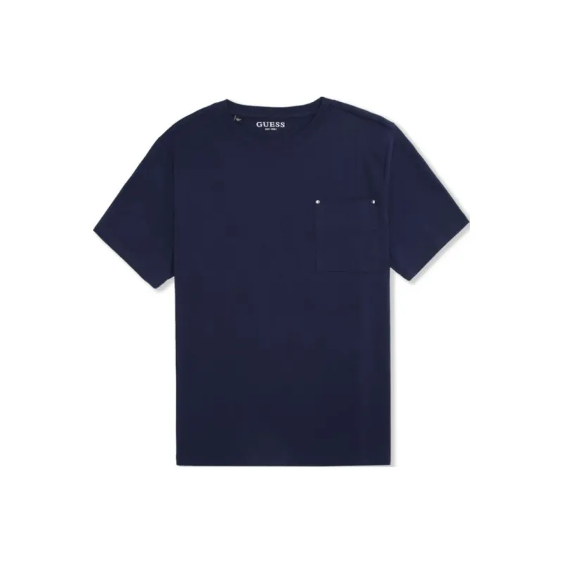 GUESS T Shirts Men Navy Blue-0