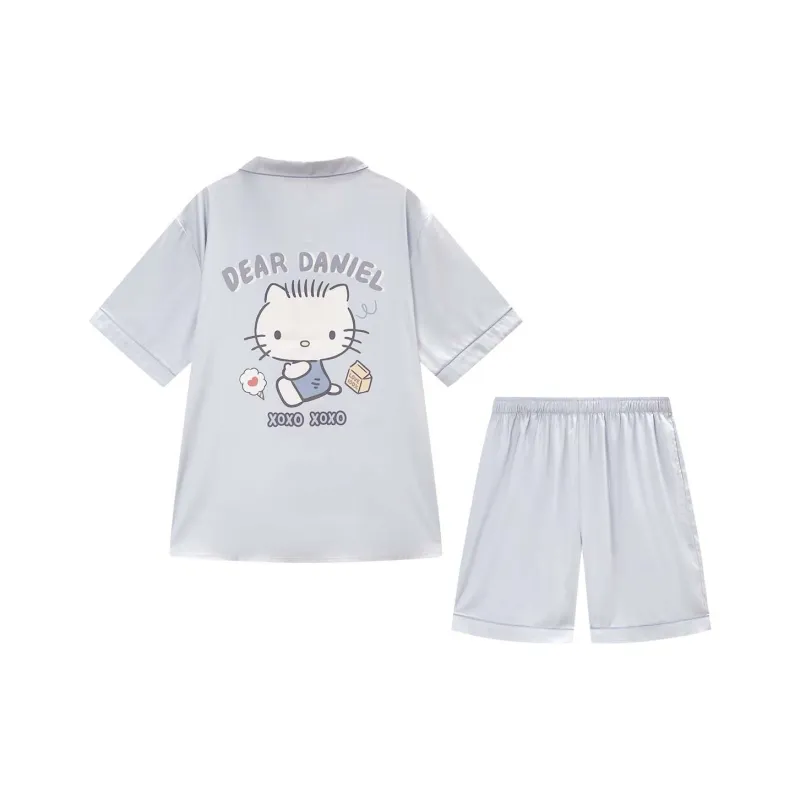 GUKOO x Hello Kitty Sanrio Series Pajama Set Men's Smoke Gray-0
