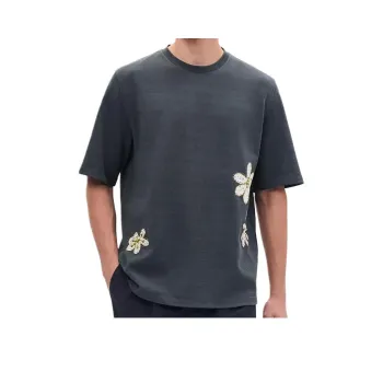 HERMES Fleurs Zigzag T Shirt Men's Orange