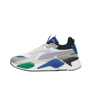 PUMA RS X Cushioning, Wear Resistant Low Top Casual Shoes Men's White Blue Green