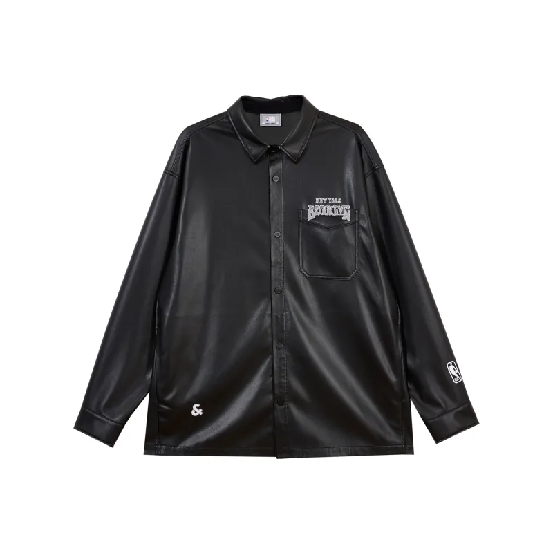 JACK JONES· x NBA Shirt Coat Men's Pure Black-0