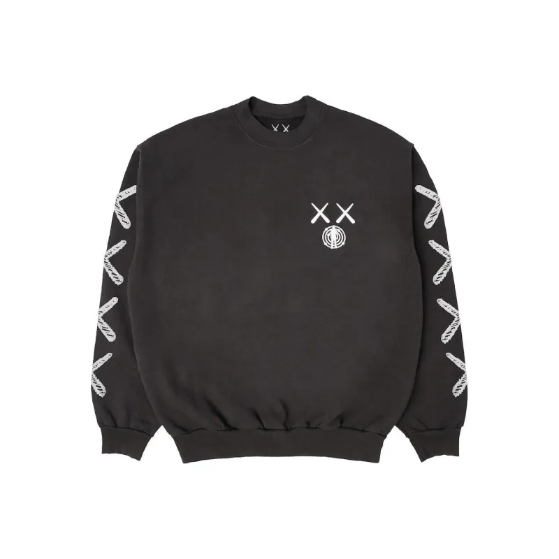 KAWS For Kid Cudi Moon Man Back Print Crewneck Sweatshirt-0