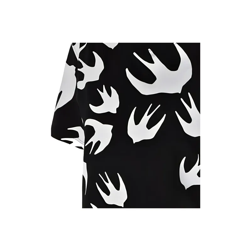 Alexander McQueen Drop Shoulder Sleeve T Shirt Women's Black-4