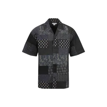URBAN REVIVO Shirts Men Dark Blue Print