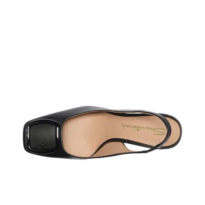 Santoni Chunky Heel High Heels 8.5cm Women's Black-4