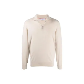 Brunello Cucinelli Funnel Neck Knitted Polo Shirt