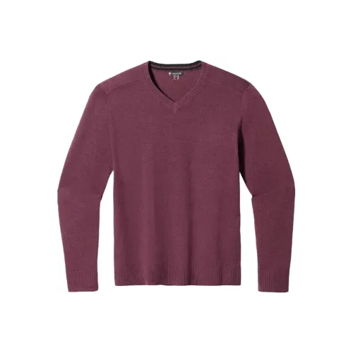 SMARTWOOL Men's Sparwood V-Neck Sweater Sweater Men's Eggplant Rhododendron