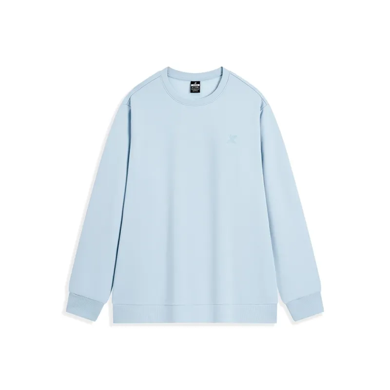 XTEP Versatile Casual Crew Neck Sweatshirt Glacier Blue Men's-0