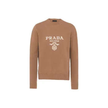 PRADA Intarsia Logo Knitted Sweater