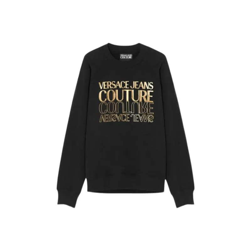 VERSACE Metallic Logo print Cotton Sweatshirt-0