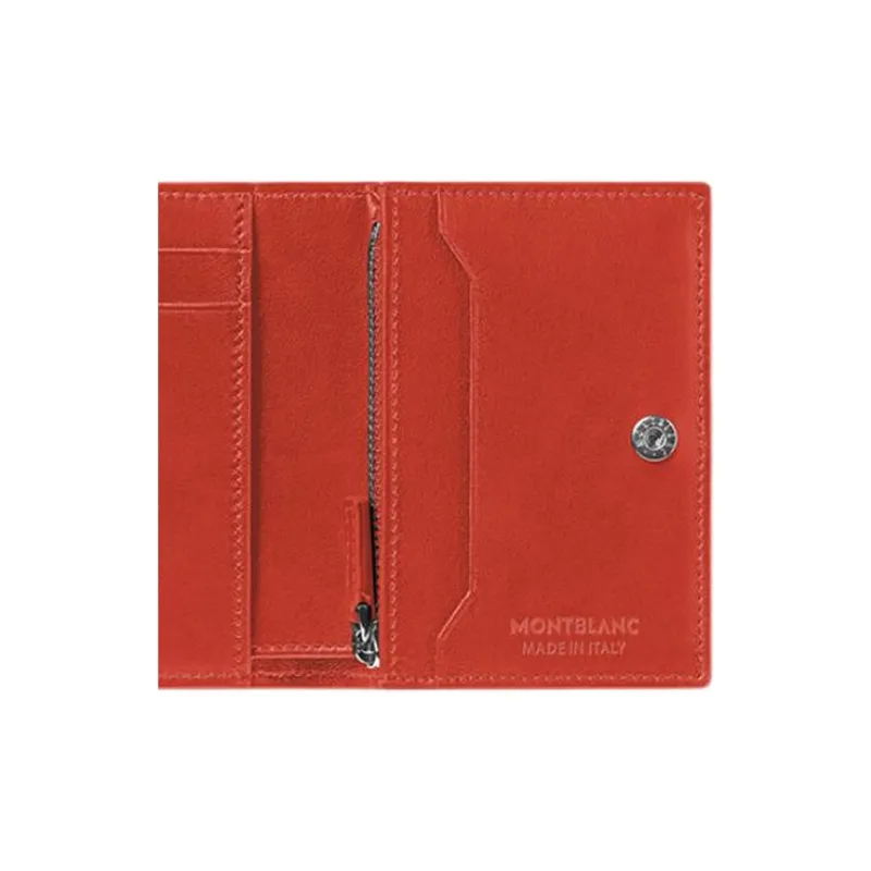 MONTBLANC Cow Leather Wallet Men's Coral Red-3