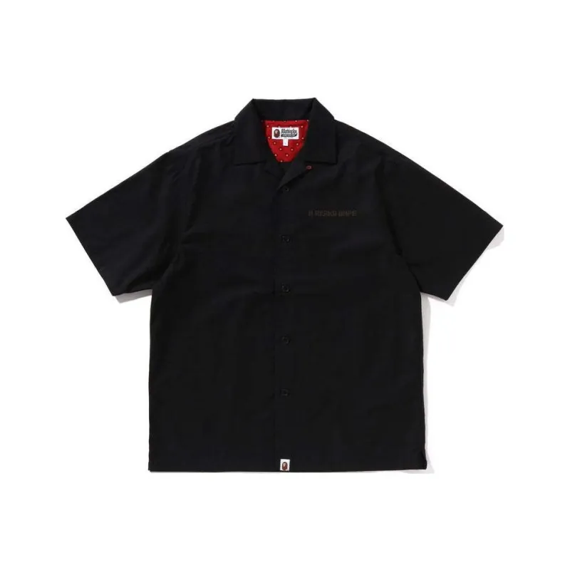 A BATHING APE Dragon Embroidery Open Collar Shirt-2