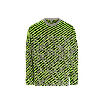 LOEWE Striped Anagram Jacquard Knit Sweater