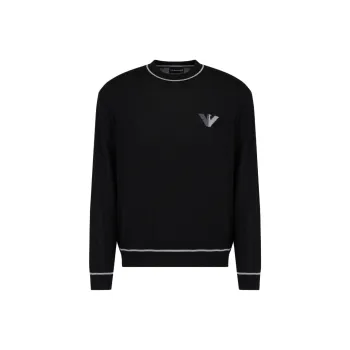 EMPORIO ARMANI Virgin wool Jumper With Jacquard Logo Detail
