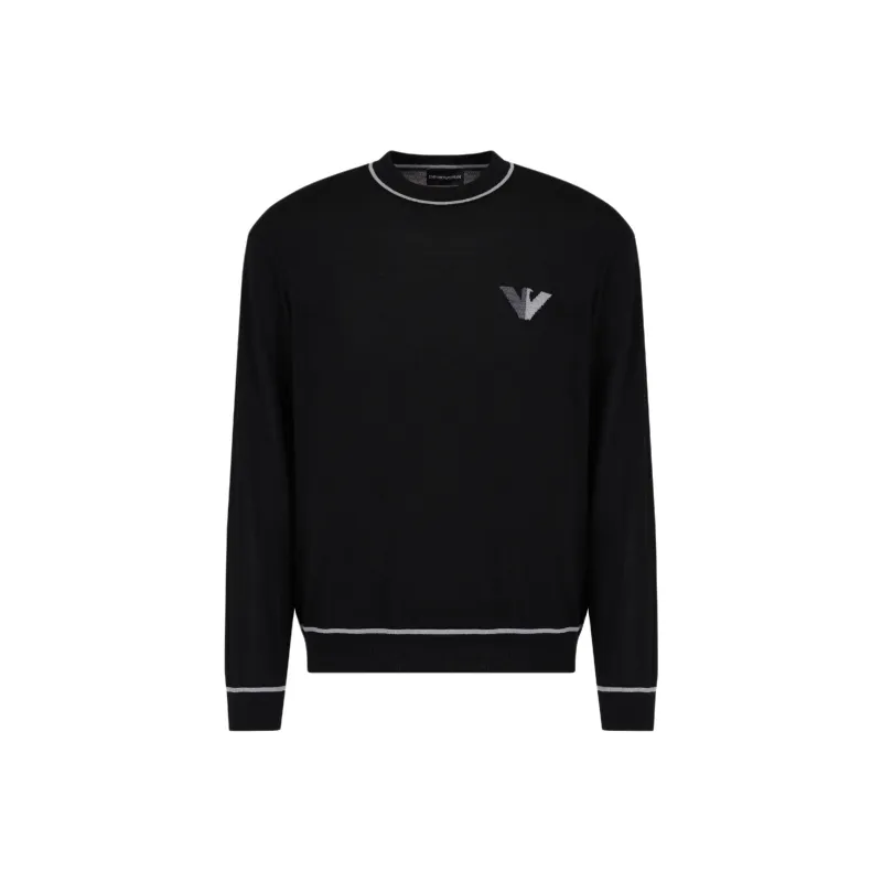 EMPORIO ARMANI Virgin wool Jumper With Jacquard Logo Detail-0