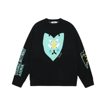 Guuka Trendy Jacquard Crew Neck Sweater Unisex