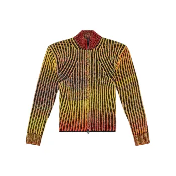 DIESEL Degrade Ribbed Zip Up Sweater