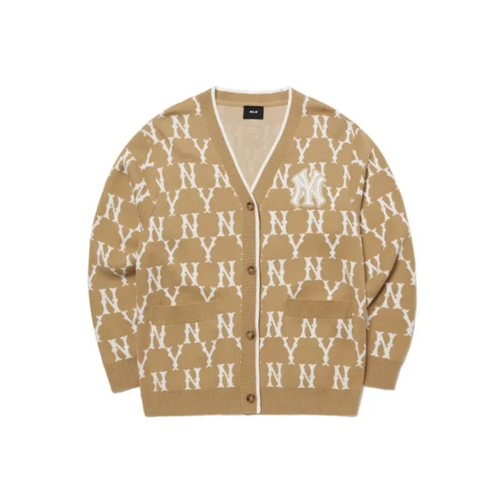 MLB Base Logo Knitwear Unisex Dark Beige-0